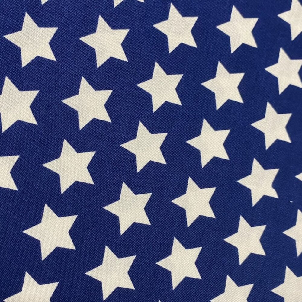 RILEY BLAKE DESIGN Cotton Fabric BTY Blue White Stars Star Patriotic Americana